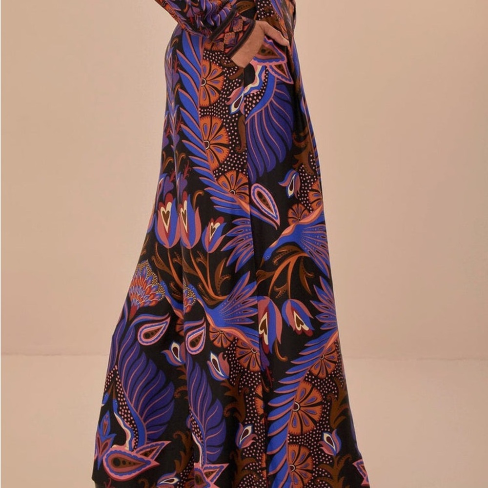 Farm Rio Black Heart Forest Lenzing™ Ecovero™ Viscose Wide Leg Palazzo Pants